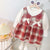 Baby Clothes Girl Spring And Autumn Bow And Plaid Fake Two Pieces Long-Sleeved Baby Dresses Cute Casual Girl Kid's Dress