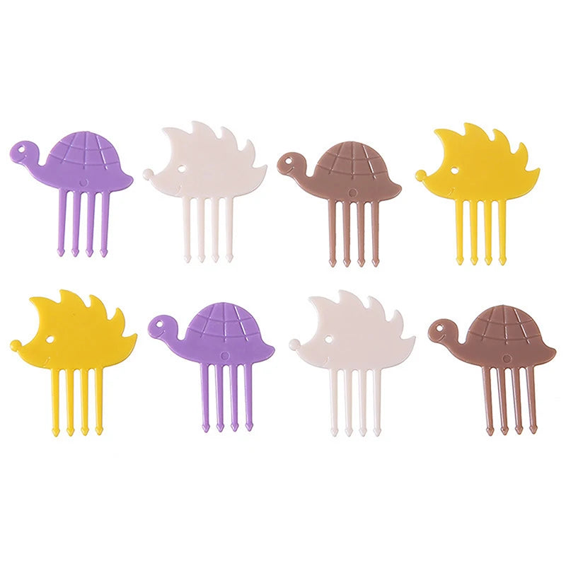 Fruit Fork Cartoon Kids Cake Fruit Toothpick Mini Animal Fork Food Grade Plastic Bento Lunch Bento Accessories Party Decor