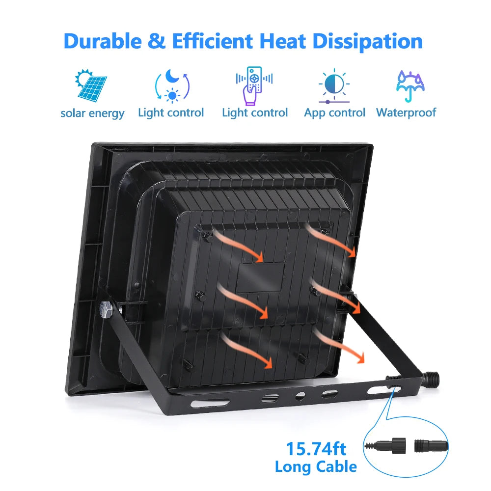 LED Solar Light For Outdoor Garden Floodlight Luminous Waterproof Stairs Wall Solar Light Dimming Light/time/remote Control