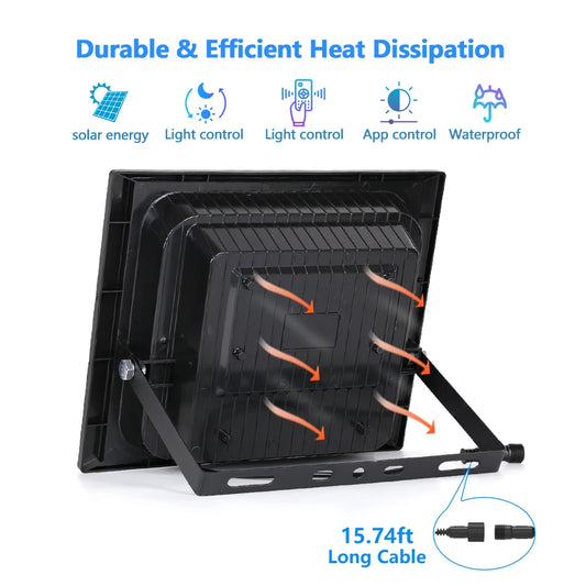 LED Solar Light For Outdoor Garden Floodlight Luminous Waterproof Stairs Wall Solar Light Dimming Light/time/remote Control