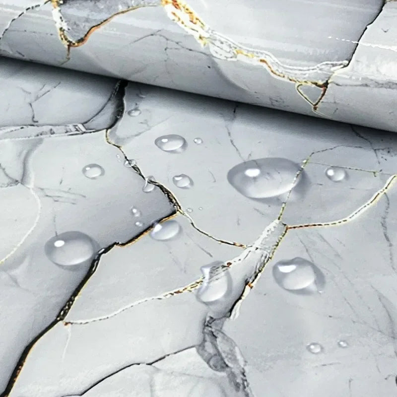 Imitation Marble Self-adhesive Wallpapers for Kitchen Decoration PVC Peel and Stick Wall Stickers Faux Tiles Wall Papers Home
