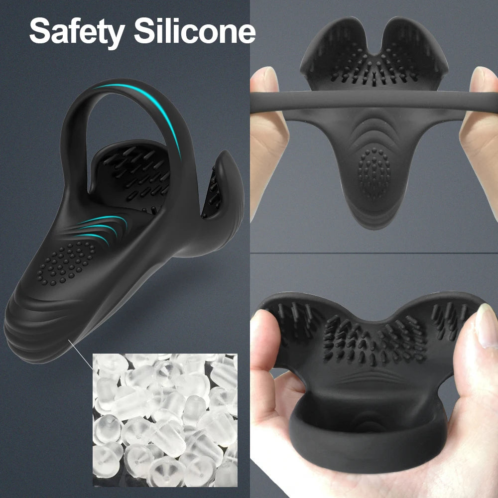 Vibrating Cock Penis Ring Testicle Massager Perineum Scrotum Stimulator Prostate Vibrator Delay EjaculationSex Toys for Men