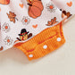 Toddler Infant Baby Girls 2Pcs Thanksgiving Outfits Long Sleeve Turkey Print Skirt Romper with Headband Set Newborn Clothes