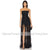 Black Lace Women's Evening Gown Mermaid Strapless Formal Prom Dress Sleeveless Floor Length Ilulsion Party Dress