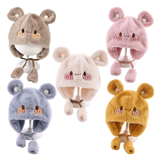 Comfy Plush Infant Hats with Ear Flaps Warm Winter Caps for Babies Designed Suitable Cold Weather Warmth Maximum Cozy and Style