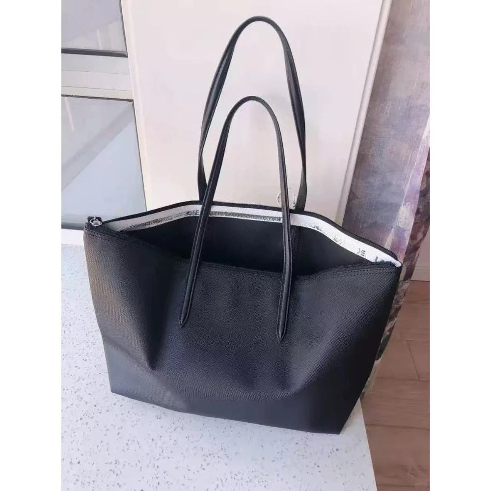 Classic French Fashion Women's Outdoor Large Capacity Lightweight Simple Commuting Big Bag Tote Bag Handbag Large