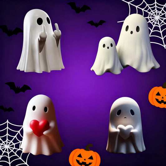 Cute Ghost Resin Decoration - New Halloween Creative Statue, Small Ornament for Home, Garden & Gift-Giving