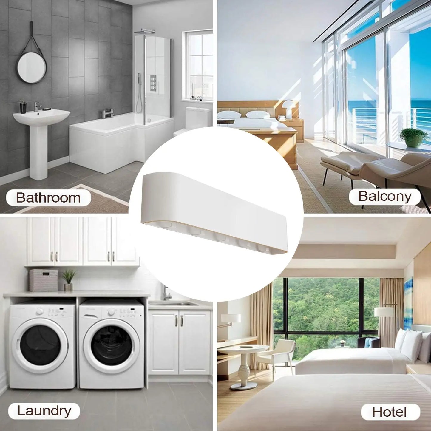 Wall-Mounted Coat Rack Wall Coat Hanger Rack with Folding Hooks No-Drill Organizer Wooden Clothing Hanger for Household Bag Keys