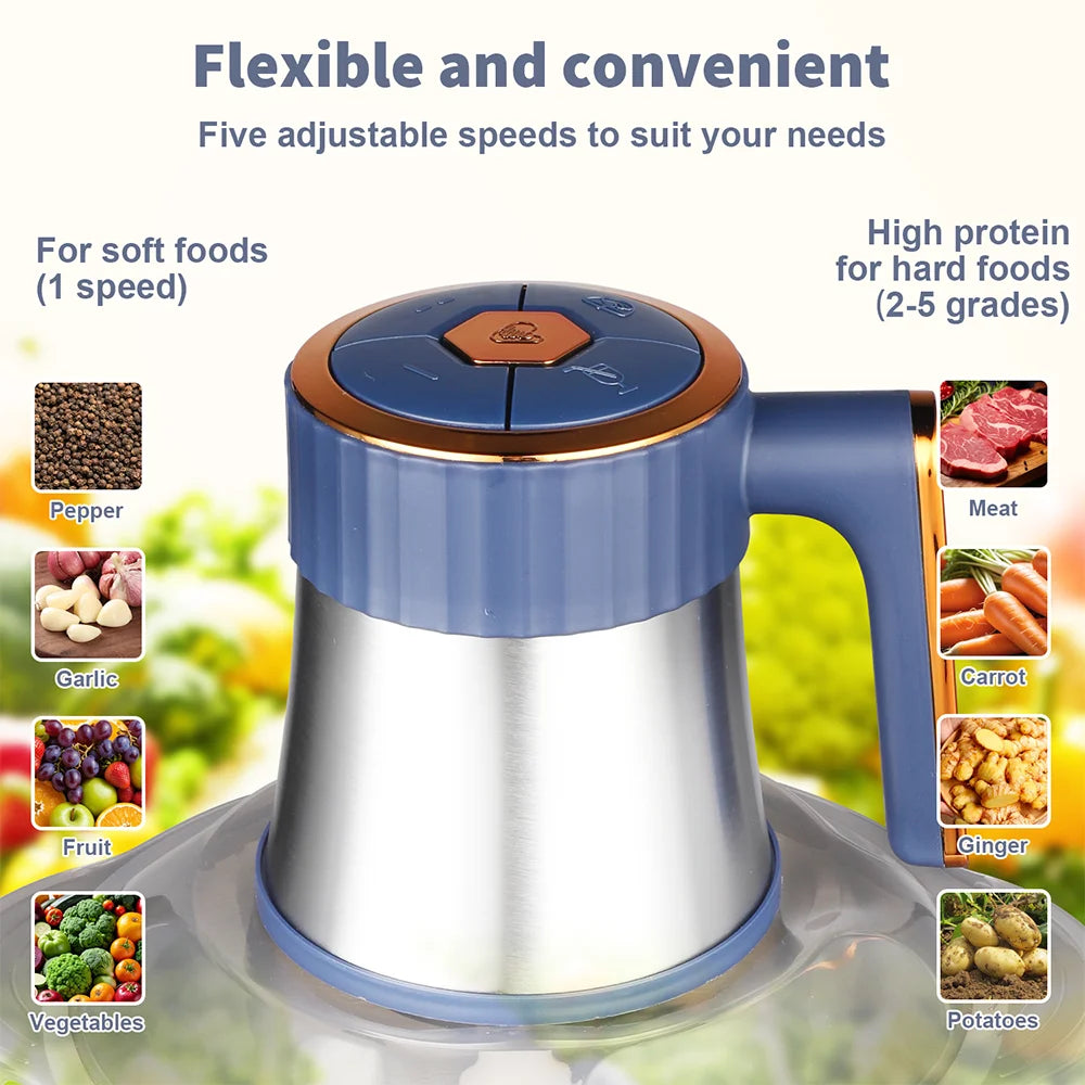 5L Electric Meat Grinders Food Crusher Stainless Steel Multifunctional Vegetable Slicer Processor Chopper Kitchen Appliances
