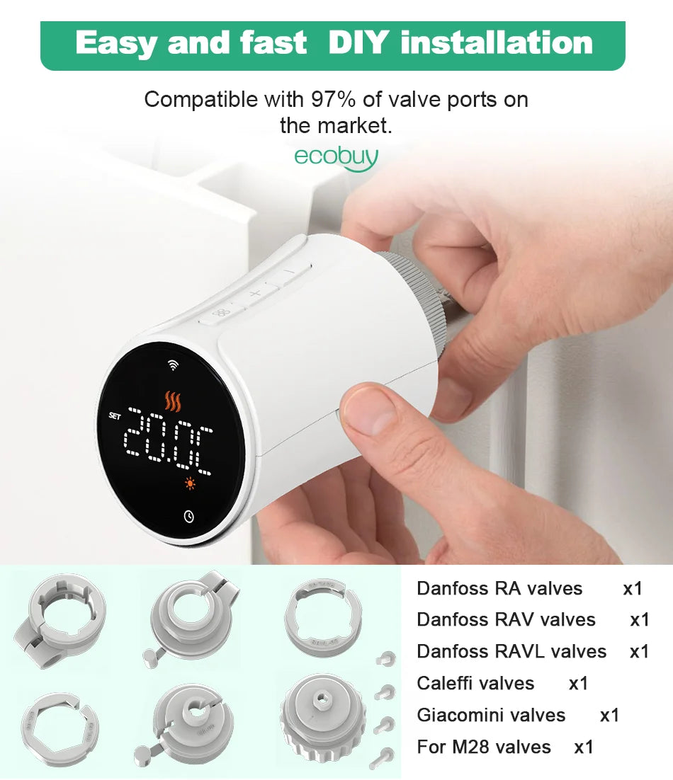 Tuya Thermostatic Radiator Valve Zigbee Thermostat Radiator Valve Tuya Zigbee Smart Home Wifi  Temperature Controller Alexa