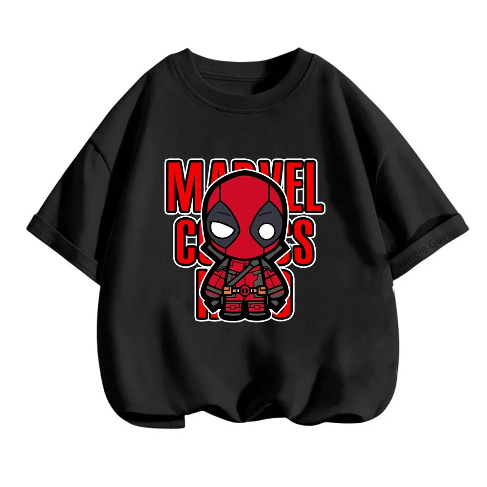 Superhero Iron Man Tshirt Kids 3 -14 Years Old Boys Clothes Top Tees The Avengers Baby Clothes Girls  T-shirts Teen Clothes
