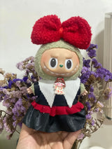 For labubu clothing Accessories Halloween pumpkin baby clothes Dress set accessories For 15-17cm labubu Halloween outfit