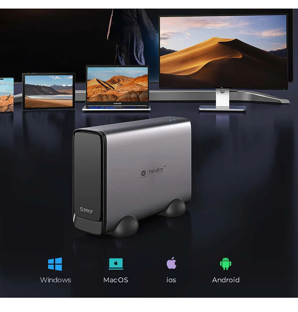 ORICO Personal Cloud NAS Storage SDVN 3.5"Data Securit Network Attached Storage with Automatic Cooling Fan Remote Access MetaBox