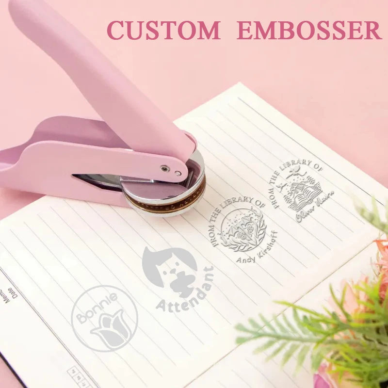 Custom Embosser Stamp LOGO DIY Personalized Book Embosser Seals for Letter Head Wedding Envelope Graduation Christmas Decoration
