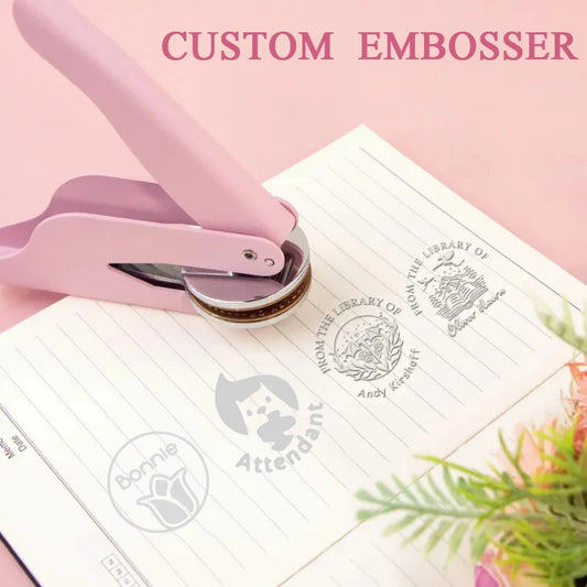 Custom Embosser Stamp LOGO DIY Personalized Book Embosser Seals for Letter Head Wedding Envelope Graduation Christmas Decoration
