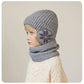 2Pcs Knitted Children Winter Hat Scarf Fleece Lining Ears Protection Kids Beanie Hats Neck Warmer Warm Child Boy Cap 4-10Y