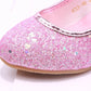 Girls High Heels Children's Leather Shoes Small Children Princess Single Shoes Sequins Students Dance Performance Gift