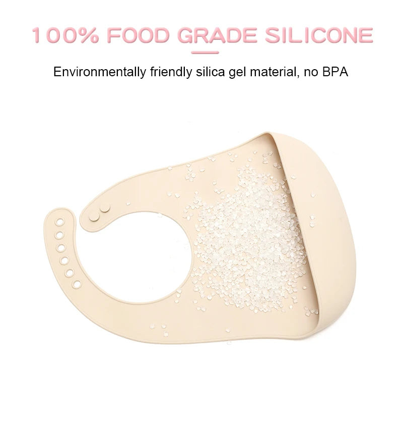 Silicone Waterproof Bibs Burping Cloth Feeding Things Apron Items Bib Product Stuff for Newborn Baby Eating Babies Everything