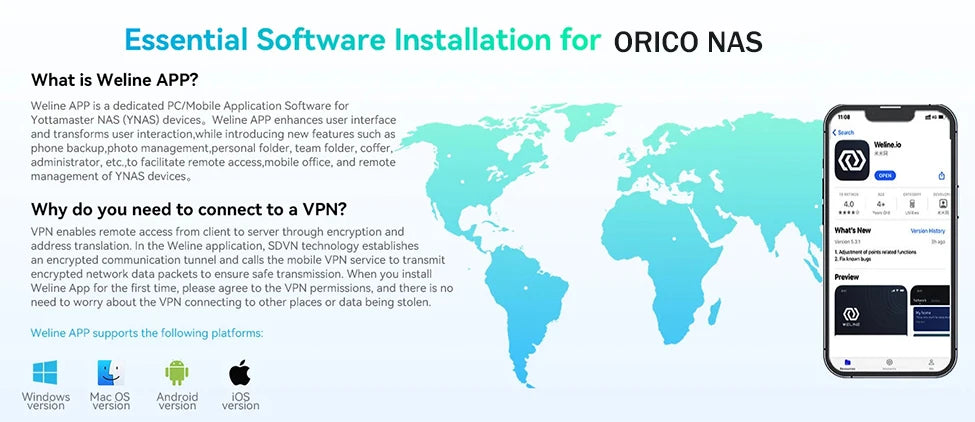 ORICO Personal Cloud NAS Storage SDVN 3.5"Data Securit Network Attached Storage with Automatic Cooling Fan Remote Access MetaBox