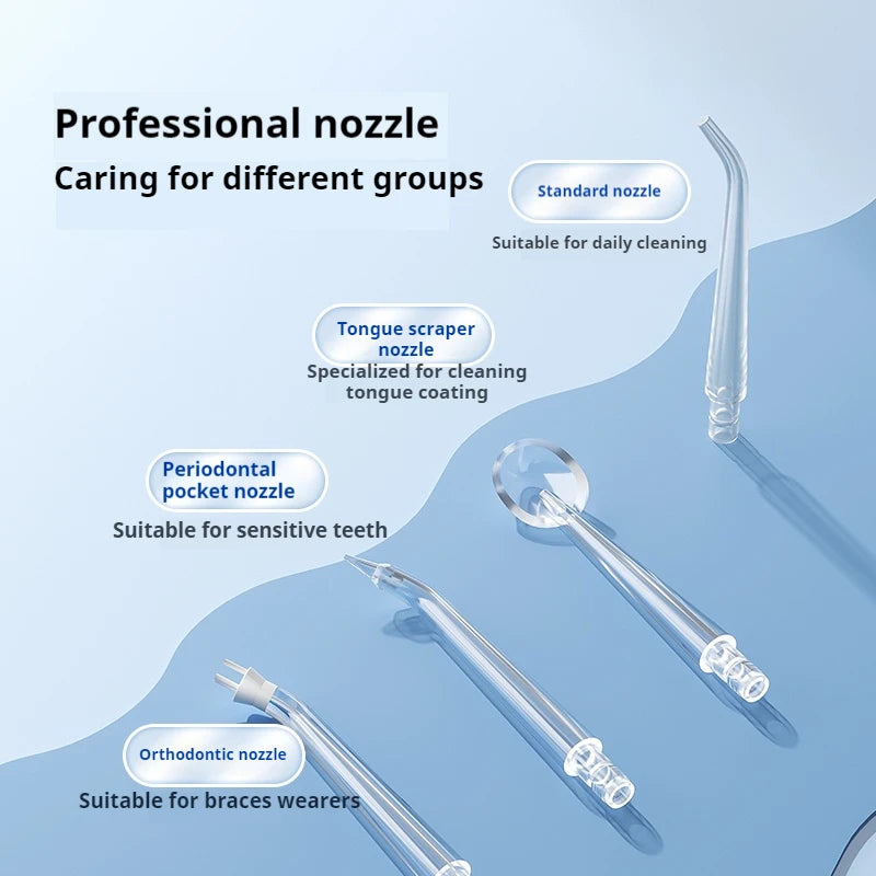Electric Water Flosser 68000 Pulses-3 Modes, 4 Nozzles,200ML Tank, IPX7 Waterproof, Portable Oral Irrigator for Braces &Gum Care