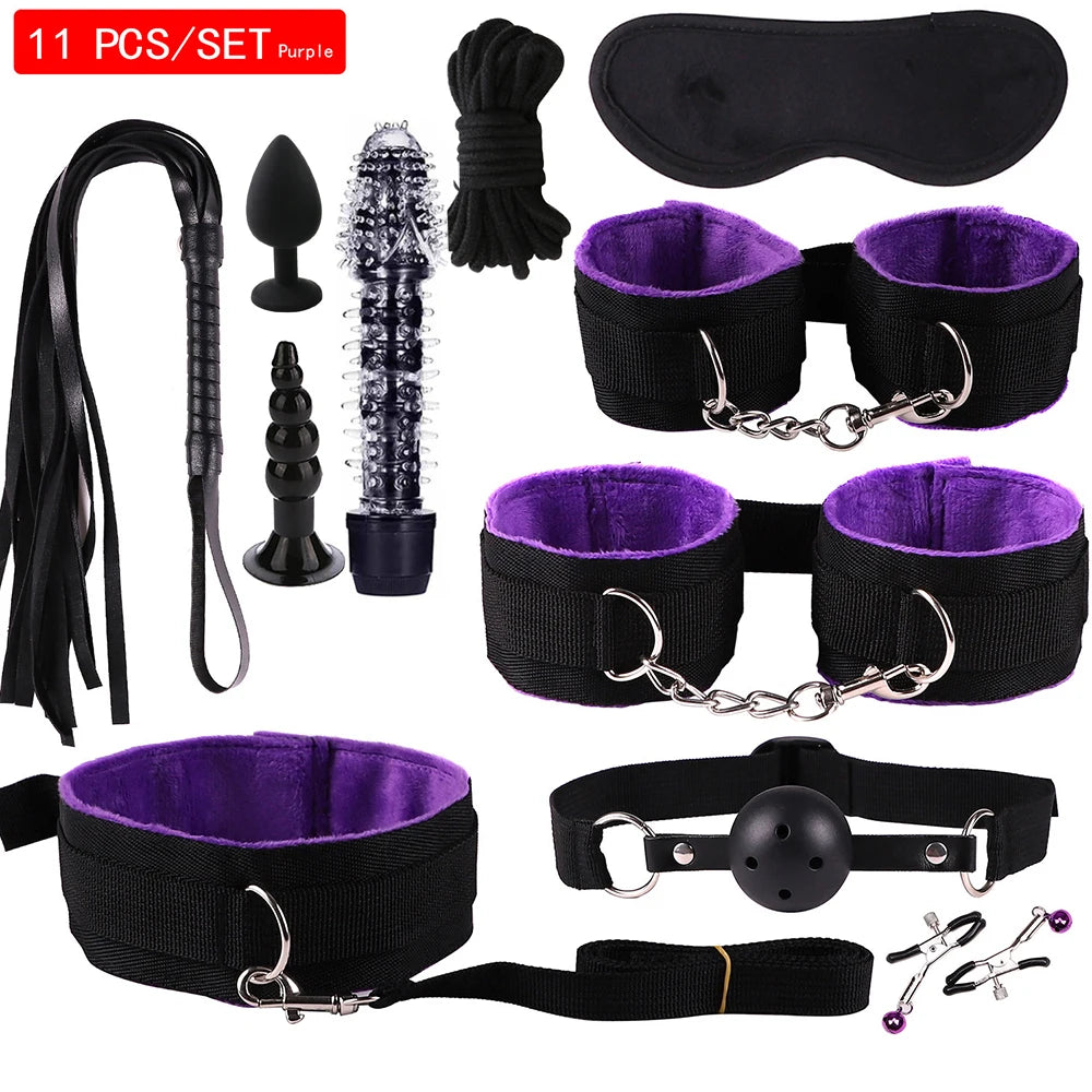 Vibrators sexy toys for women couples adult 18 Handcuffs erotic accessories bondage gear Mask anal plug penis ring dildo sex kit