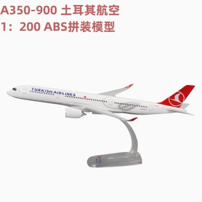 1/200 Scale A350 A350-900 Turkish Airline Aircraft Plastic ABS Assembly Plane Model Airplanes Model Toy For Collection