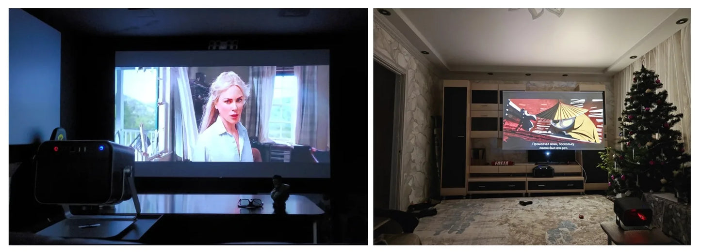 VEVSHAO A12 Projector Mini Portable  LED Video Android 13.0 WIFI 6 Mirror SmartPhone for 1080P 4K Video Home Cinema Projector