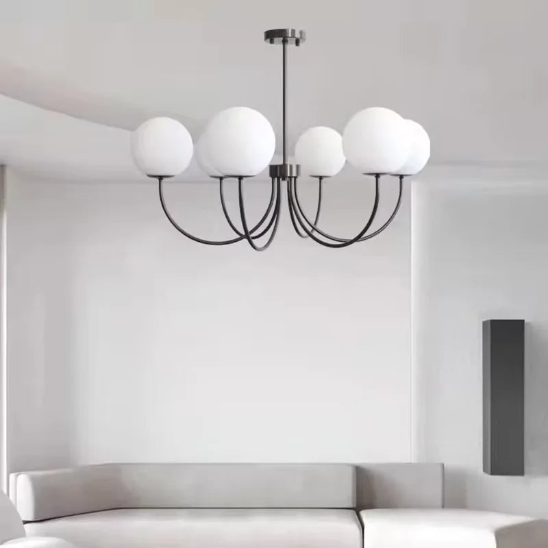 Modern luxury chandeliers E27 Bulb glass ball chandelier minimalism suspension design Living Room kitchen island pendant light