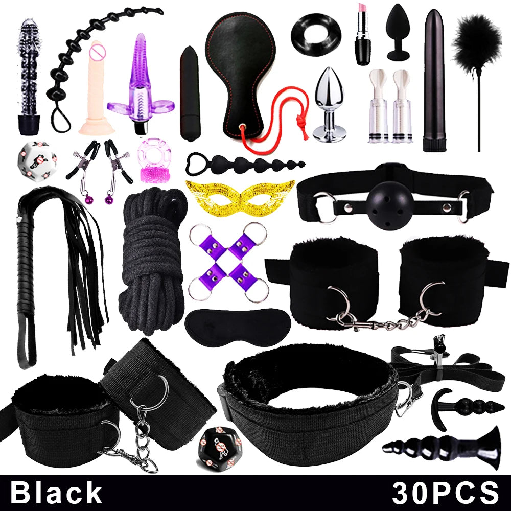 Vibrators sexy toys for women couples adult 18 Handcuffs erotic accessories bondage gear Mask anal plug penis ring dildo sex kit
