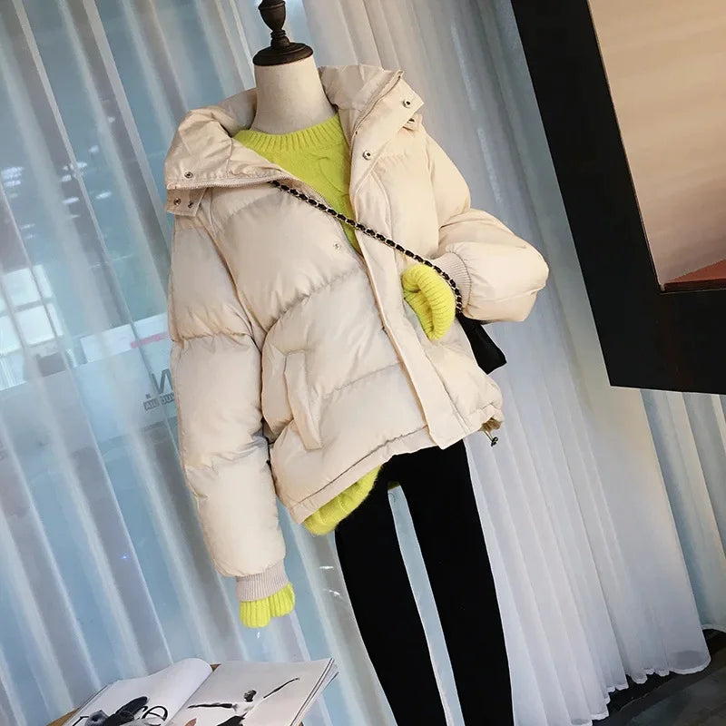 Women's Thickened Cotton Jacket Bread Style Winter Coat Loose Outerwear Student Fashion Korean Version Short Model