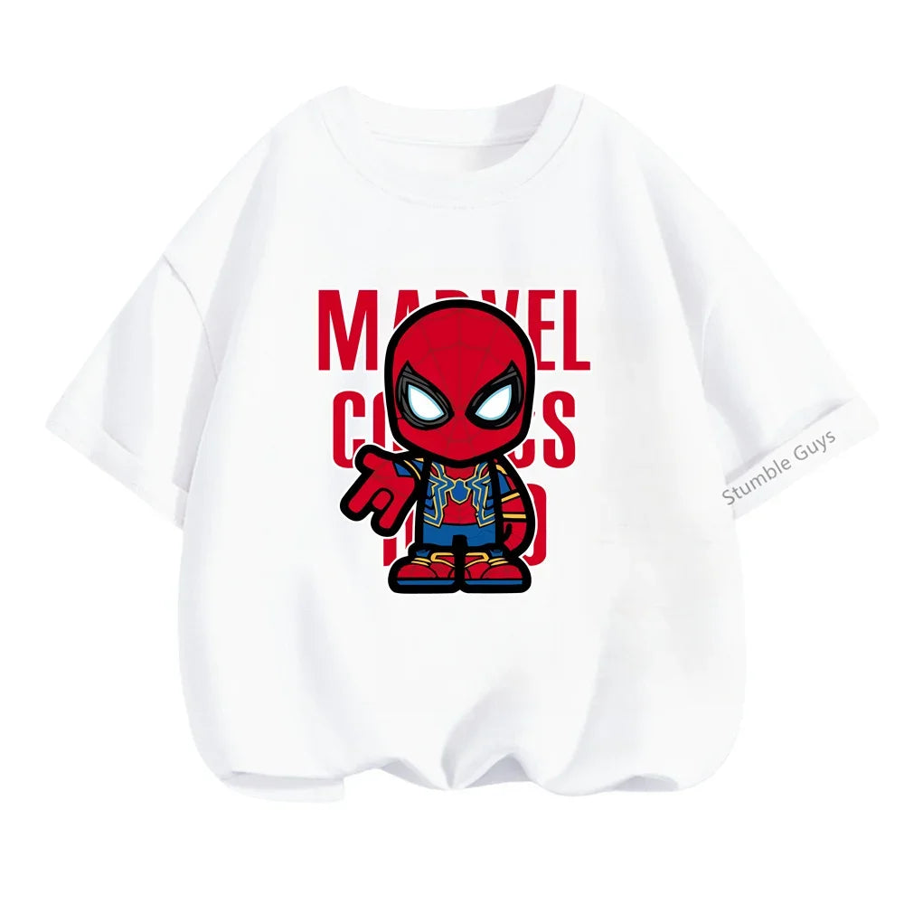Superhero Iron Man Tshirt Kids 3 -14 Years Old Boys Clothes Top Tees The Avengers Baby Clothes Girls  T-shirts Teen Clothes