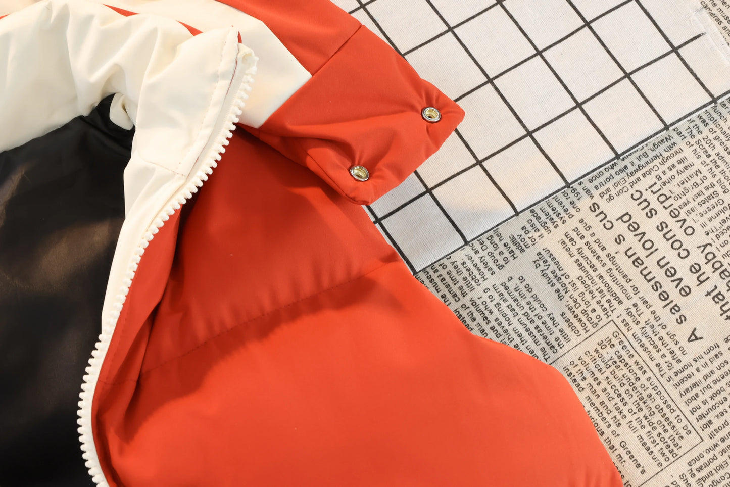 Men's Color-Block Puffer Vest with Removable Hood - Zip Closure & Flap Pockets, Water-Resistant Warm for Winter Casual Outfits