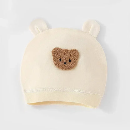 Newborn Cotton Soft Hat Baby Pure Cotton Cartoon Cap Infant 0-3 Months Windproof Spring Hat Kids Cap Newborn Accessories