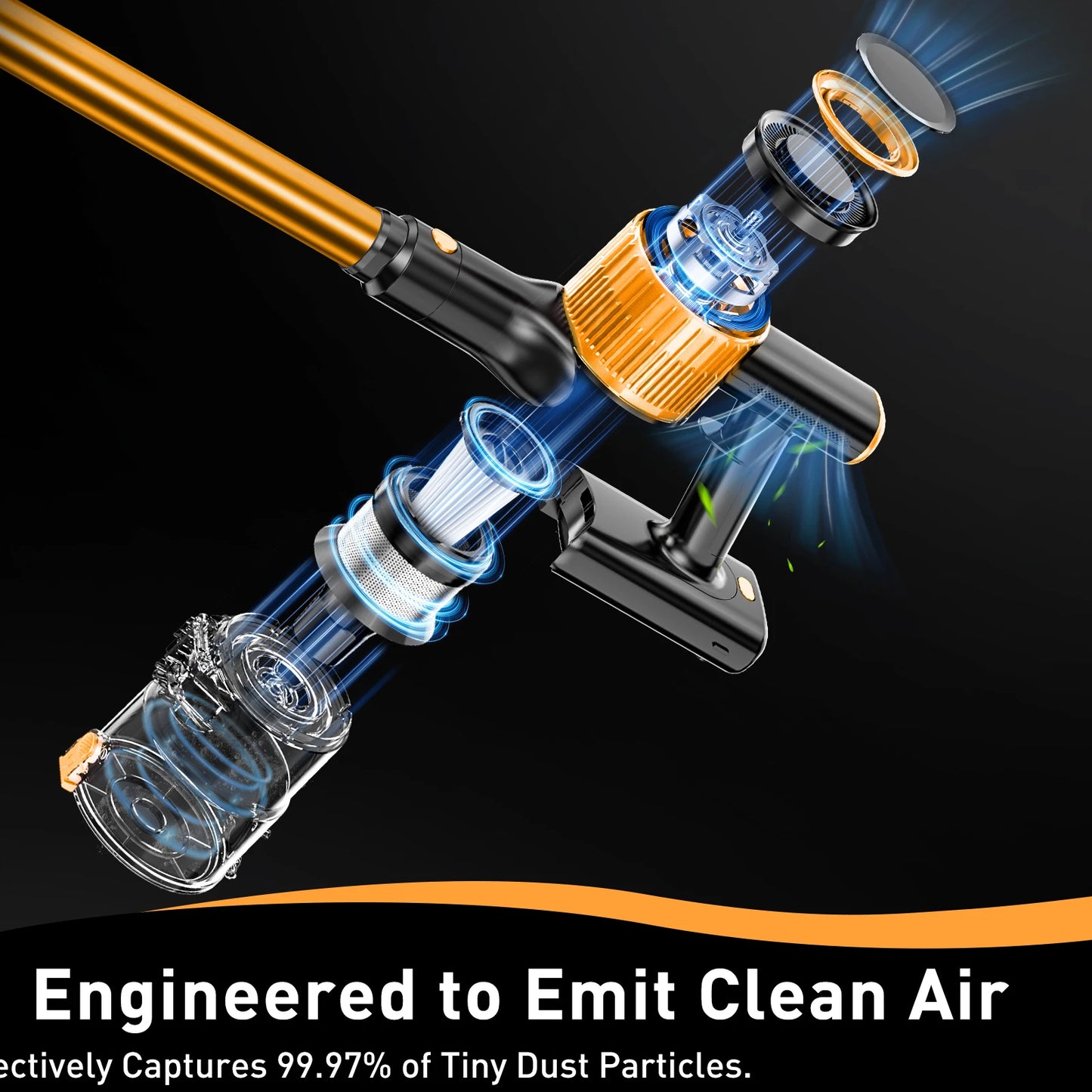 Cordless Vacuum Cleaner 8 in 1 Powerful Suction Lightweight,LED Display,45Mins Detachable Battery Vacuum for Floor/Carpet/Pet