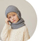 2Pcs Knitted Children Winter Hat Scarf Fleece Lining Ears Protection Kids Beanie Hats Neck Warmer Warm Child Boy Cap 4-10Y