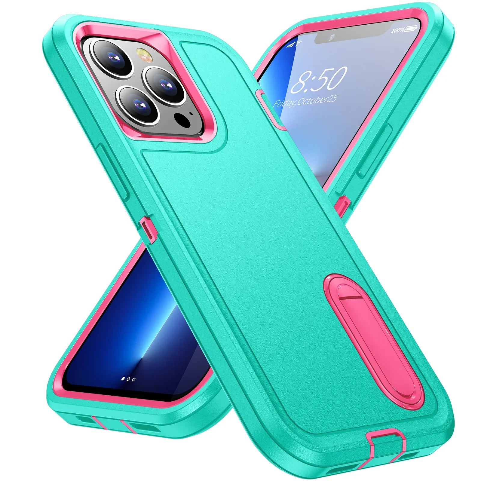 Case For iPhone 17 Pro Max 16e 15 Pro Max 14 Plus 13 12 11 Heavy Duty Shock Absorption Full Body Protective Silicone Rubber Case