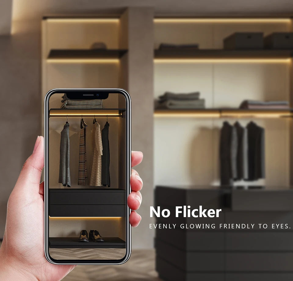 LED Acoustic Board Decorative COB Light Strip Touch Dimmable Wall Background Lamp Show Shelf Under Cabinet Bedroom Night Light