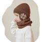 2Pcs Knitted Children Winter Hat Scarf Fleece Lining Ears Protection Kids Beanie Hats Neck Warmer Warm Child Boy Cap 4-10Y