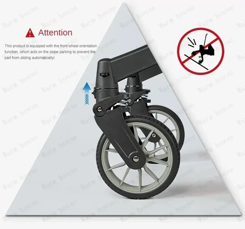 Baby Stroller, Multifunctional Stroller Foldable with Car Seat Baby Car Carriage Portable Baby Stroller 3in1