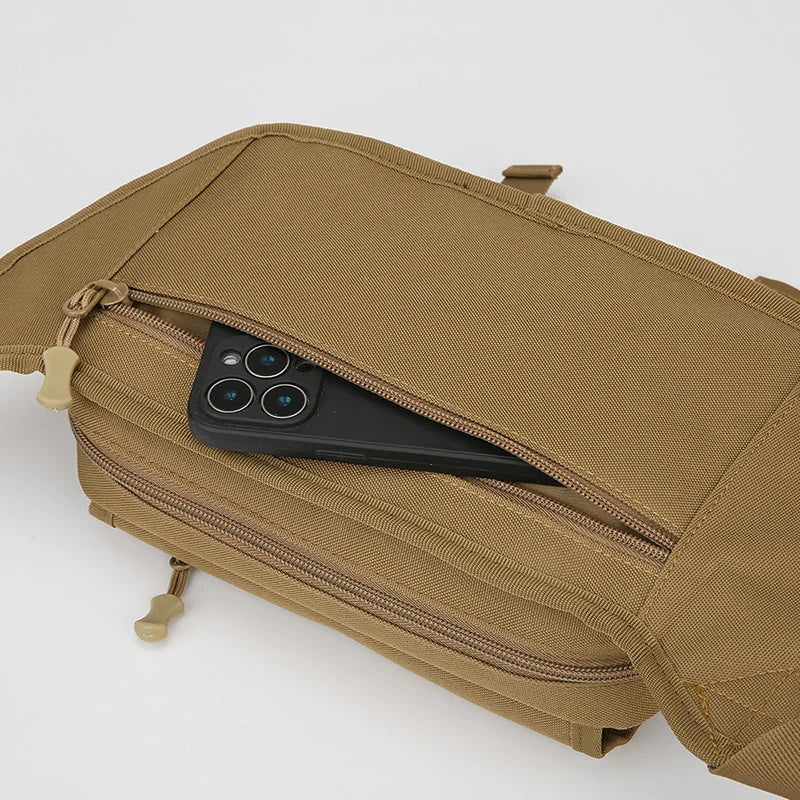 Men's Tactical Fanny Pack Nylon Waist Bag Large Capacity Waterproof Hiking Sports Crossbody Shoulder Bag for Cycling Travel