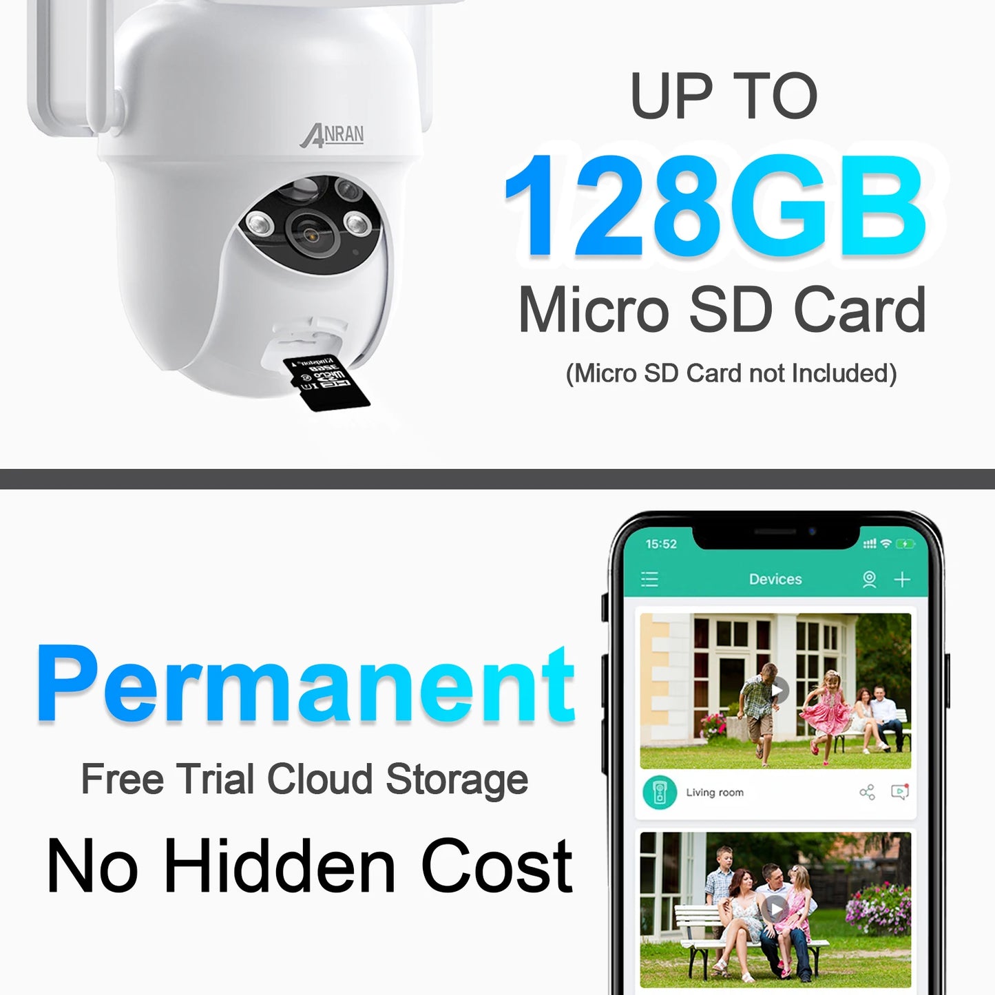 ANRAN Solar Camera 2K 3/5MP 2.4G Wifi Surveillance Security Cameras Home Protection Battery Cameras PIR Detect,Two Way Audio