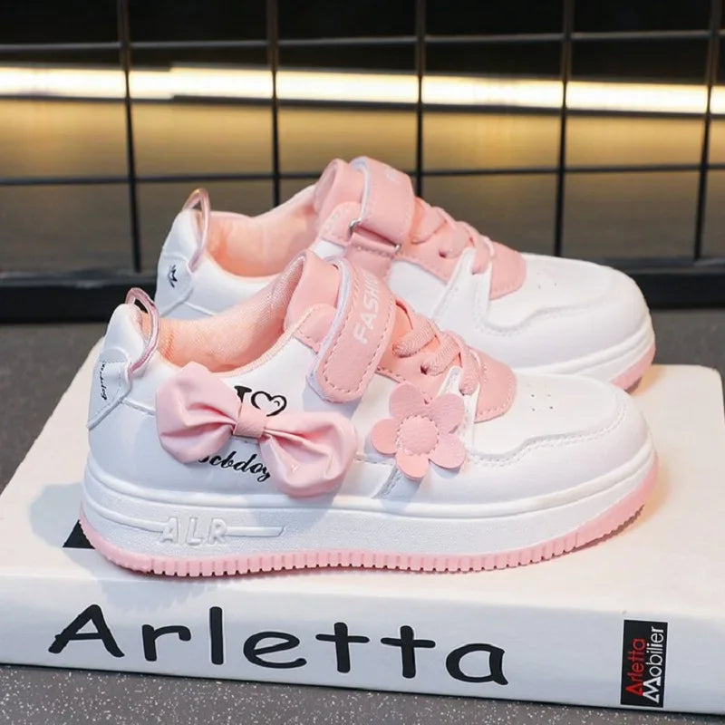 Teenagers outdoor sneakers Student girls' cute bow sports shoes Comfortable soft sole running shoes casual tennis shoes