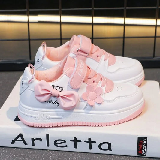 Teenagers outdoor sneakers Student girls' cute bow sports shoes Comfortable soft sole running shoes casual tennis shoes