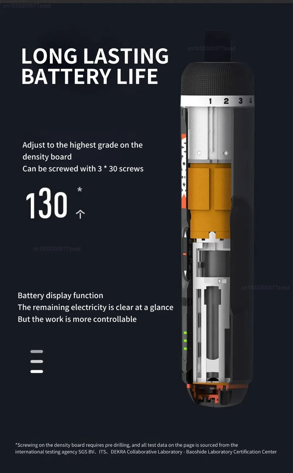 Worx 30 Bit Sets Power Tools WX242 Electrical Screwdriver Set Smart Cordless Drill Screwdrivers USB Rechargeable Set Home Repair
