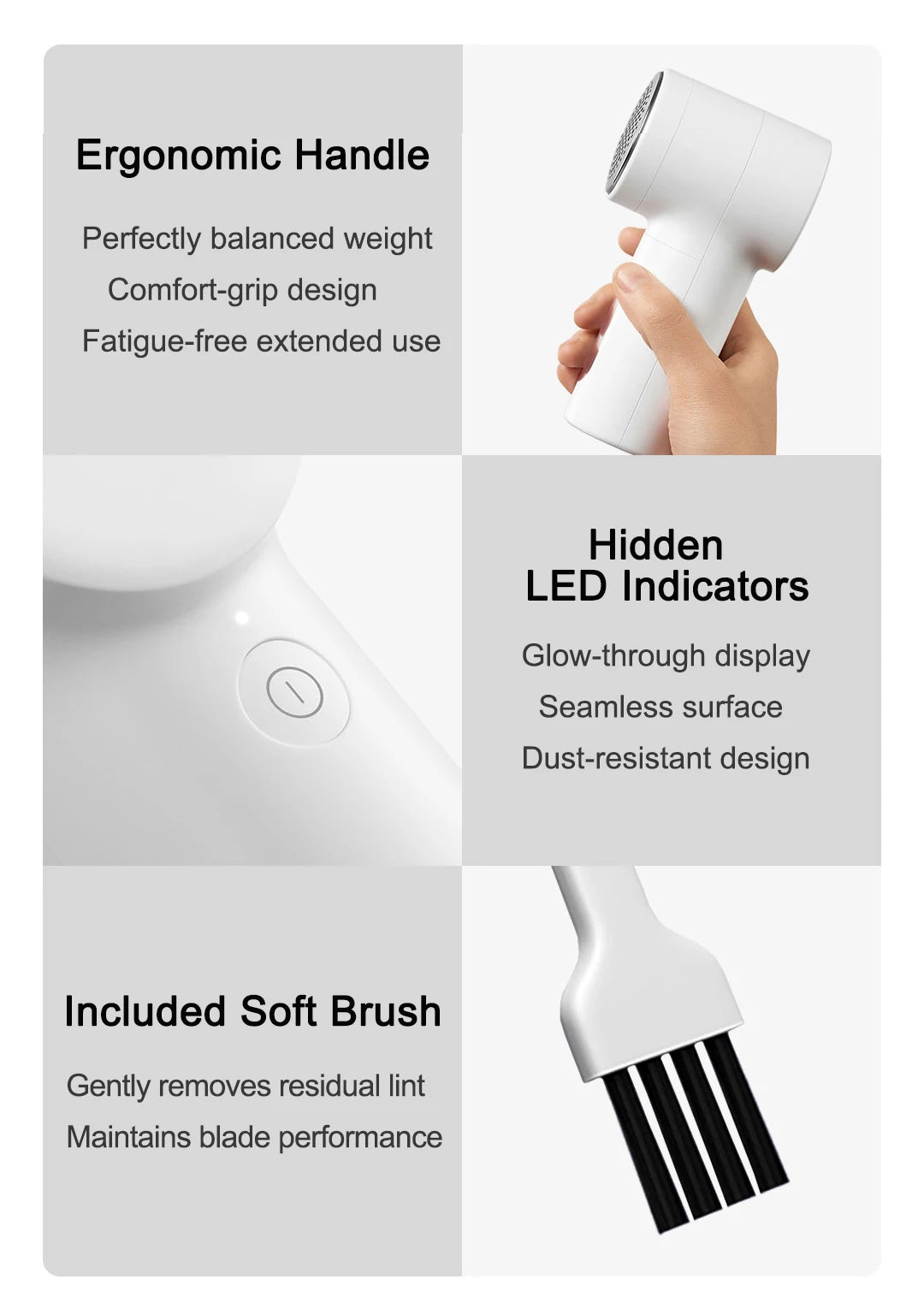 XIAOMI MIJIA Lint Remover 2nd,180min Battery,Fabric Shaver Clothes,6-Blade Strong Suction,USB Rechargeable,Fluff Pellet Removers