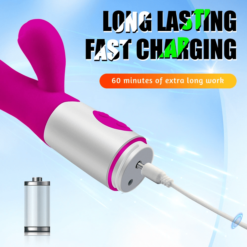 Rechargeable Dildo Rabbit Vibrator Dual Vibration G Spot Vagina Massager AV Stick Clitoris Sex Toys for Women Female Masturbator