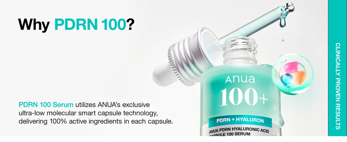 Anua PDRN 100+ Hyaluronic Acid Serum Capsules Moisturizing Revitalizing Face Serum Korean Skincare Beauty Essentials