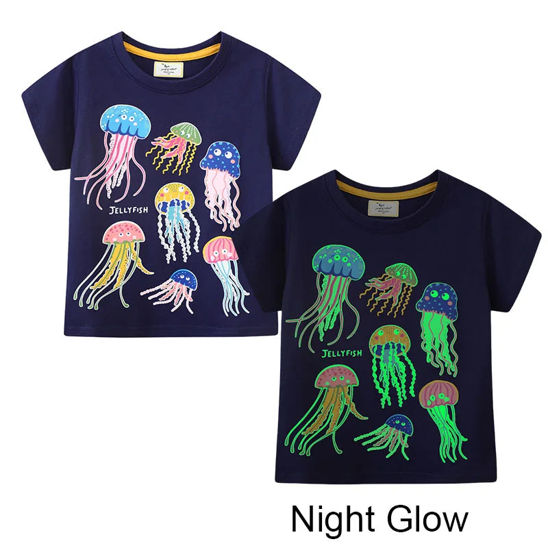 Jumping Meters 2-7T New Arrival Striped Cars Baby Girls Tees Cotton Summer Toddler Clothes Kids Tops Children's Tshirts