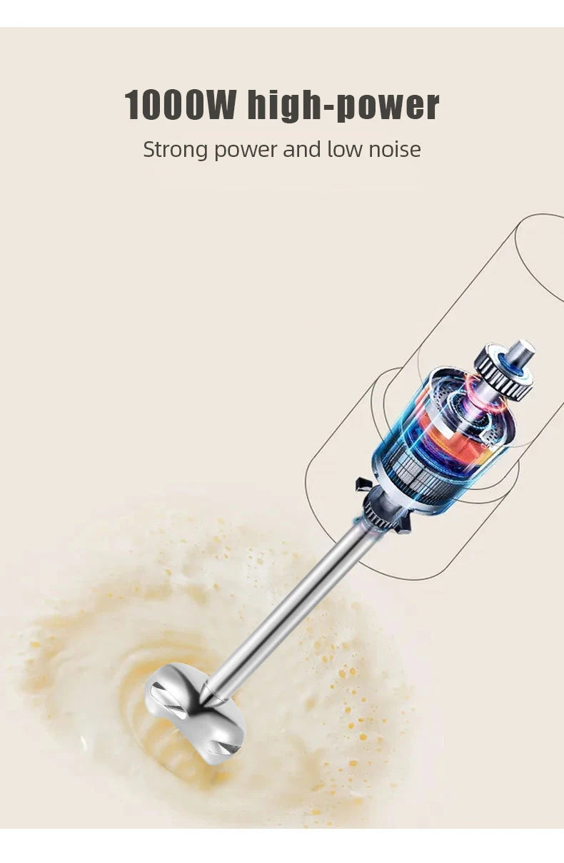 4 in 1 1000W Electric Hand Blender,stainless steel blade hand blender, meat and vegetable immersion, egg juicer set