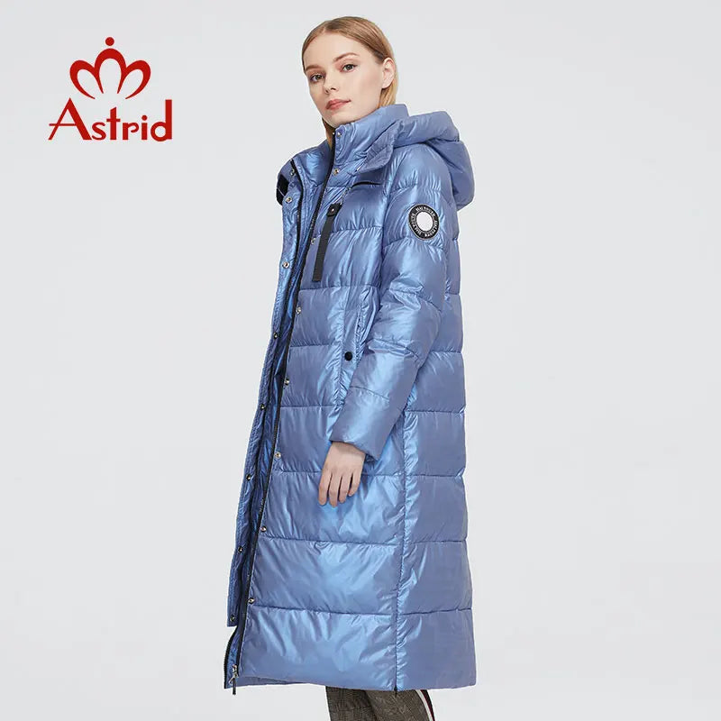 Astrid Winter Women's coat women parka long warm Bright fabric fashion Jacket hooded large sizes trendy female clothing 9510